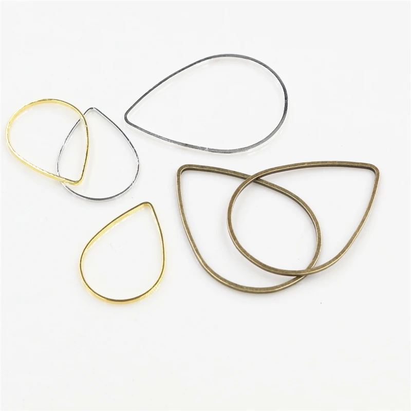 

50pcs/lot 20x15/22x30mm 4 Colors Plated Drop copper ring for Earrings findings Earwire Jewelry charms jewelry making Accessories
