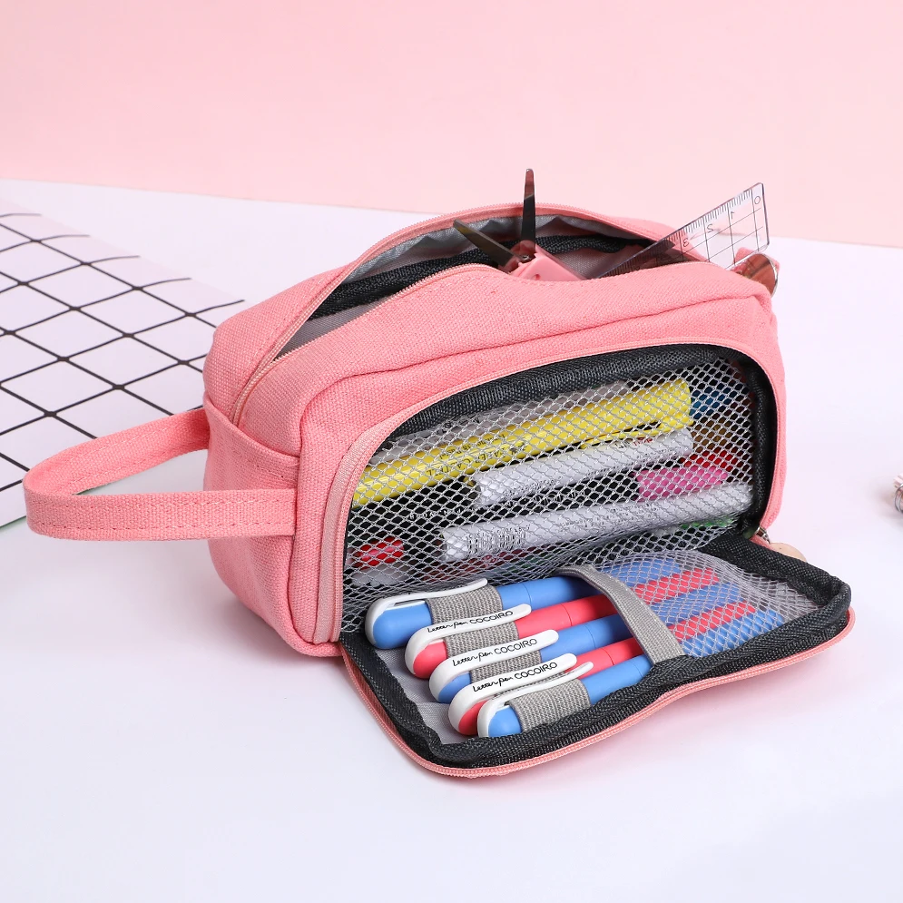 

JIANWU 1Pc Solid simplicity Large capacity pencil bag Cute student High capacity pencil case kawaii Storage bag School supplies