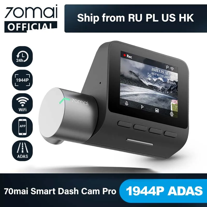 70mai Smart Dash Cam Pro Английский Голосовое управление 1944P 70MAI Автомобильный DVR камера GPS ADAS 140FOV Авто ночное видение 24H монитор парковки|Видеорегистраторы|   | АлиЭкспресс