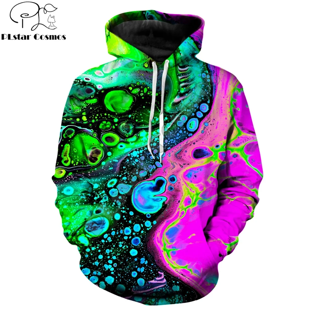 

2019 New Fashion Trippy Hoodie Psychedelic swirl of vibrant colors 3D Print Sweatshirt Harajuku streetwear sudadera hombre MH777