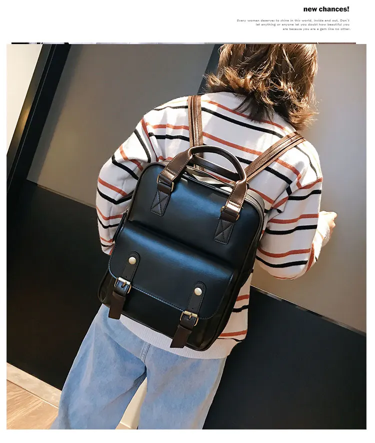 new mochila feminina anti theft school bags  travel vintage laptop brown leather big backpack women korean designer daypacks