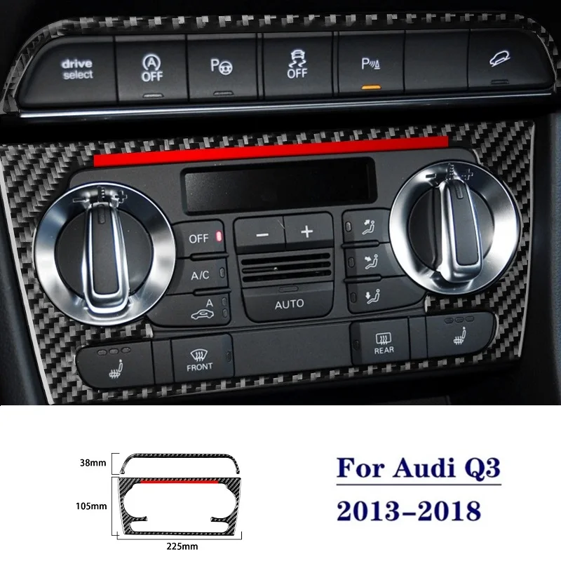 

Консоль из углеродного волокна для CD кондиционера, ручки, полоски для рамки, наклейка для отделки, подходит для Audi Q3 2013-2018, аксессуары для салона автомобиля