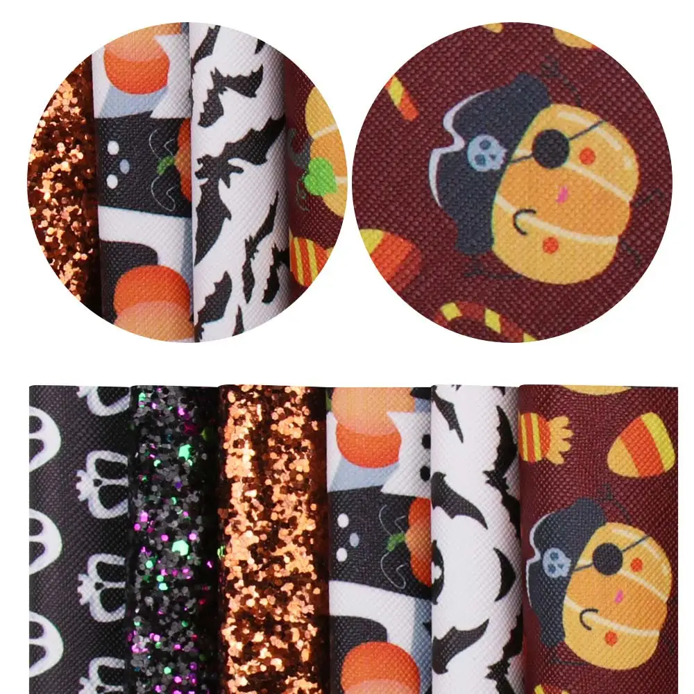 IBOWS 22*30 см 6 шт./компл. Хэллоуин Синтетическая кожа листы с Искусственная кожа для Сделай Сам DIY бигуди для волос охотничий лук аксессуары сумки ручной работы