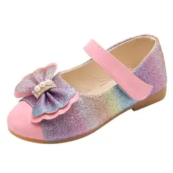 Детская обувь для девочек; детская повседневная обувь для маленьких девочек с жемчужным бантом; повседневная обувь принцессы; Zapatillas Nino