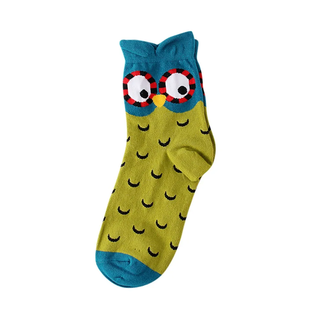 Осенне-зимние носки женские модные разноцветные стильные модные носки с изображением милой Совы 5 пар удобные носки L400909