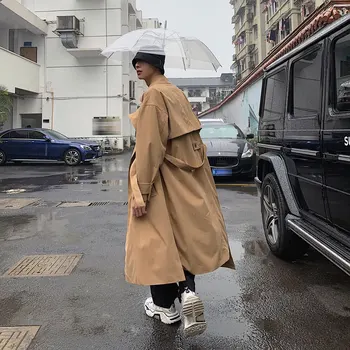 

2020 Autumn Men's Long Windbreaker Leisure Male Trench Jacket Coats New Style Double Breasted Hombre High-quality Outerwear
