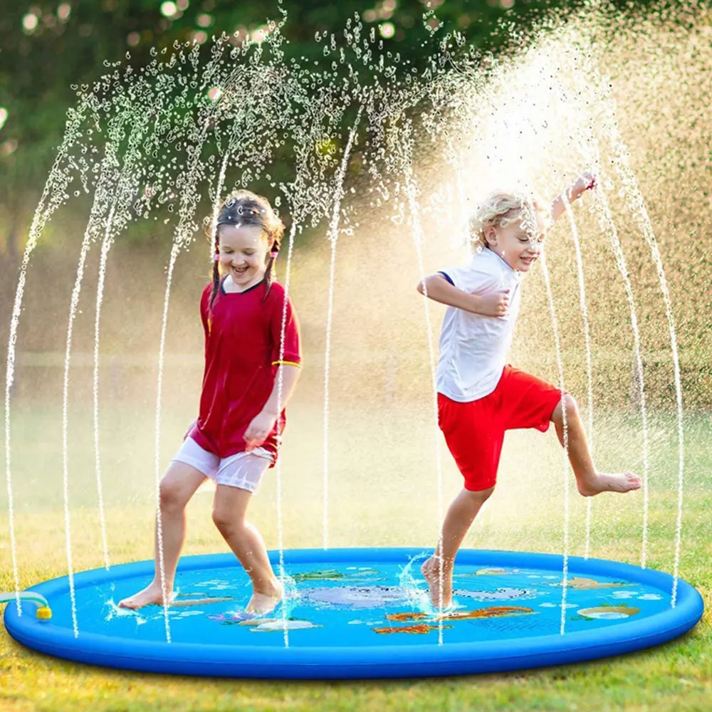 

170/150/100cm Kids Inflatable Water spray pad Round Water Splash Play Pool Playing Sprinkler Mat Yard Outdoor Fun Swimming Pools