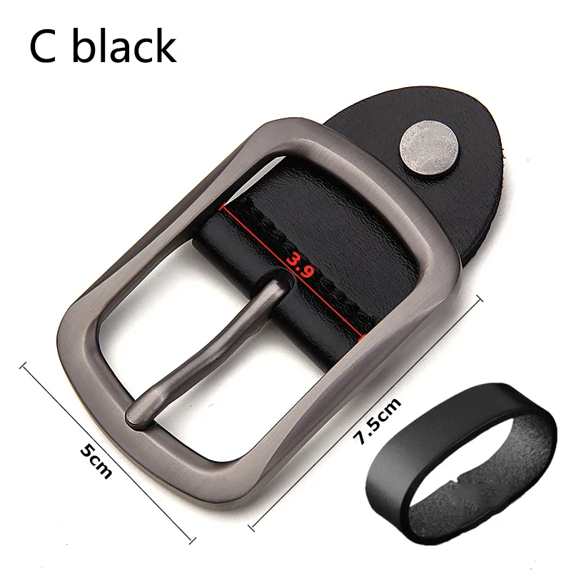 C black Meetee 1 шт 3,4/3,9 см Высококачественный сплав, чтобы взять голову, сделай сам, ручная работа, кожа, ремесло, украшение, пряжка, мужской ремень, пряжка YK006 - Цвет: C black