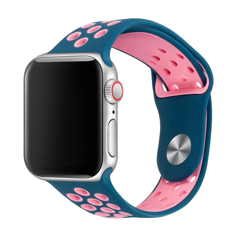 Спортивный ремешок для наручных часов Apple Watch 38 мм 40 мм 42 44 мм замена силиконовый браслет ремешок для наручных часов iWatch серии 4/3/2/1 81010