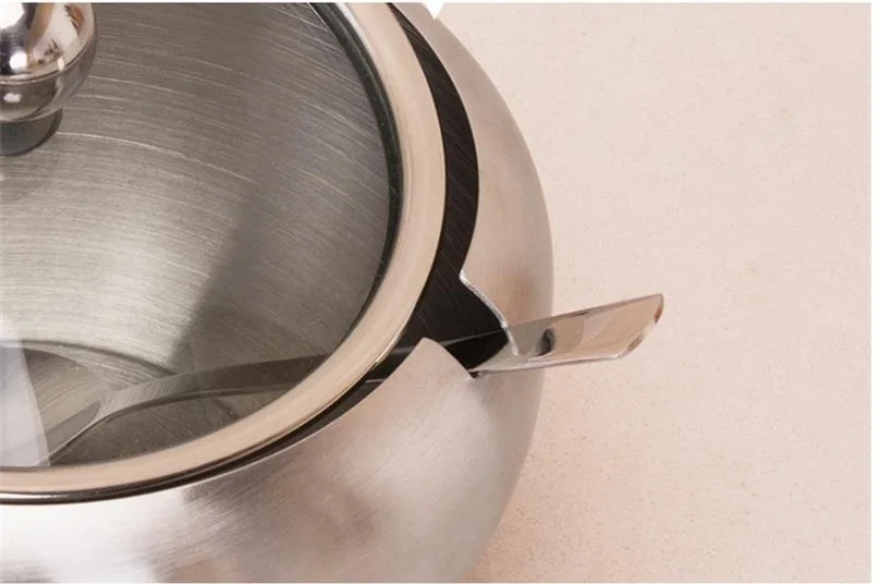 Сахарница графинчик из нержавеющей стали с крышкой и ложкой солонка соус графинчик банка для приправ бак для специй и перца кухонный инструмент для приготовления пищи