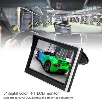 

5 Inch Car TFT LCD Monitor 800*480 16:9 Screen 2 Way Video Input For Rear View Backup Reverse Camera DVD VCD New
