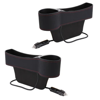 

Space Saving Universal Easy Install Car Seat Aperture Organizer With 2 USB Charging Storage Box With Cup Holder Multifunctional