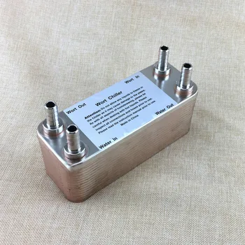 

Home brewed beer wort plate type heat exchanger,304 stainless steel Brewing Chiller,30 plate Wort Chiller With 1/2" Barb,J19181
