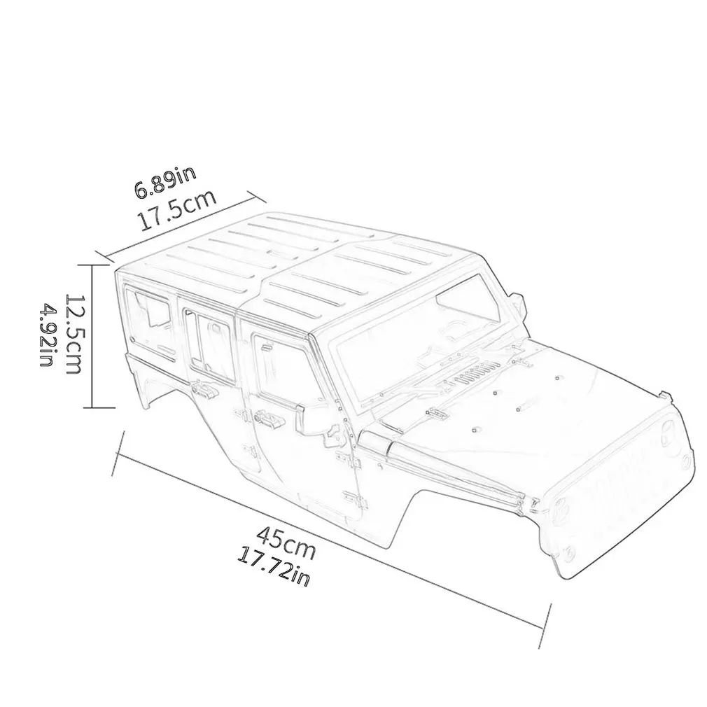 313 мм Колесная база корпус автомобиля для 1/10 RC Гусеничный jeep Cherokee Wrangle осевой SCX10 и SCX10 II 90046 90047