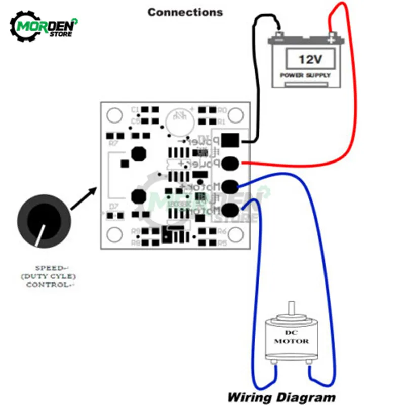 DC 1.8V-15V 2A 30W PWM Motor Speed Controller Regulator Low Voltage Fan Speed Control Switch PWM Adjustable Drive 5V 12V