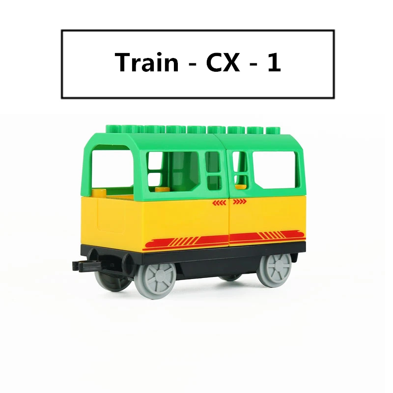 Train cabin 1 42 шт. большой размер Viaduct DIY строительные блоки поезд трек аксессуары совместимы с Duploed Кирпичи игрушки для детей Детский подарок - Цвет: Train cabin 1