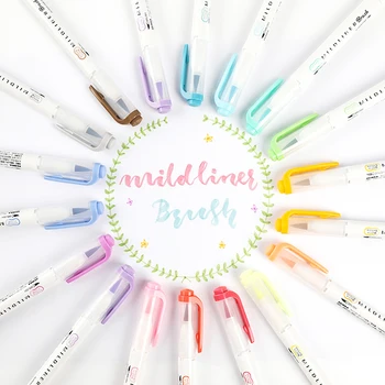 

Japan Zebra WFT8 Milde Liner Pen double Head marker pen Light Fluorescence Sign Watercolor Brush pen For Painting Art Supplies
