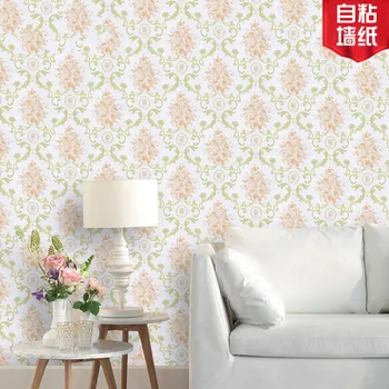 

European-Style Pattern Stickers Wall Stickers Ins Wind Pink Wallpaper Bedroom Princess Pink Background Wall Dormitory