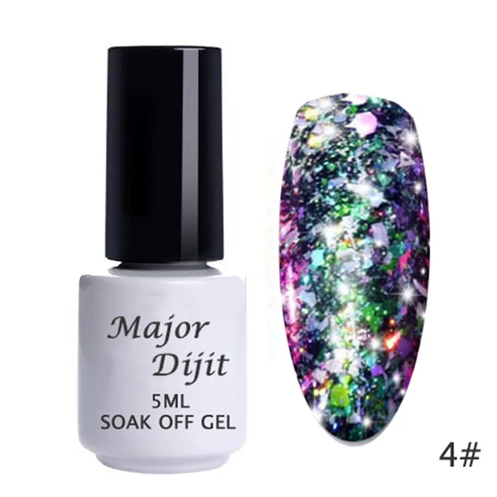 4 Galary Flake гель лак с блеском для ногтей алюминиевый хлопья гвоздь лак Galary Holo порошки лак для ногтей с блестками DIY маникюрная основа масло - Цвет: 4