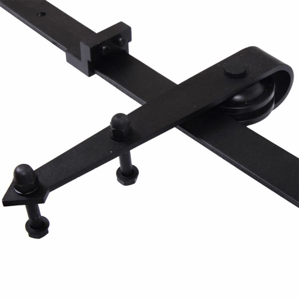

2pcs Metal Sliding Barn Wall Wood Door Hardware Slide Closet Rolling Rail Track