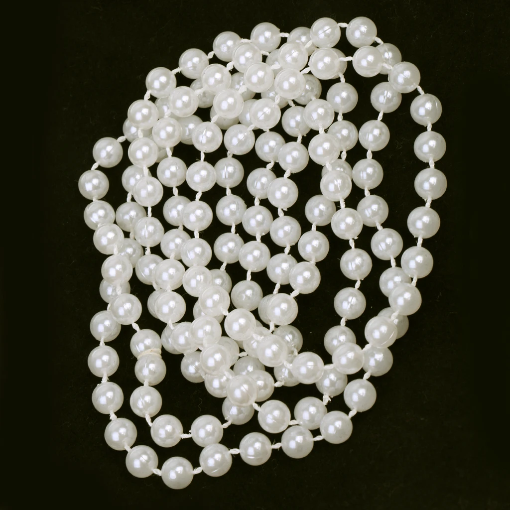 1920s Flapper Necklace Long Pearl Chain Plastic Beads For Vintage Great  Dress Length 130 cm