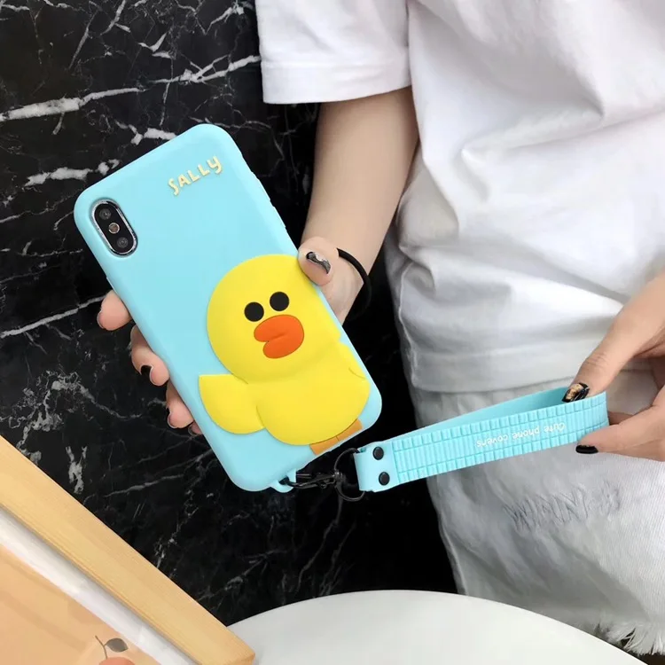Применимый чехол для телефона с рисунком медведя Apple xsmax IPhone7/8 Plus Мягкий силиконовый 6 S Южная Корея милый ремешок