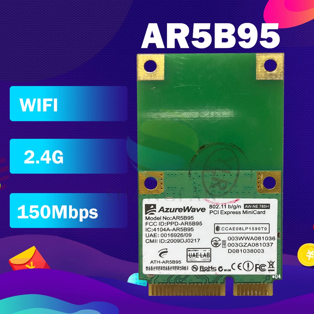 Azure Wave Aw Nu222 Wireless Lan Card AzureWave AW NE785H AR5B95 AR9285 150Mbps 미니 PCI e 무선 WLAN Wifi 카드|wifi