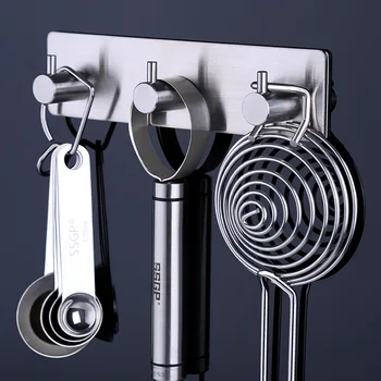 

Hook 3 Hooks Solid SUS304 Stainless Steel Wall Wall Hanger Kitchen Wall Hanger Towel Nail Key Coat Hat Sundries Superior Quality