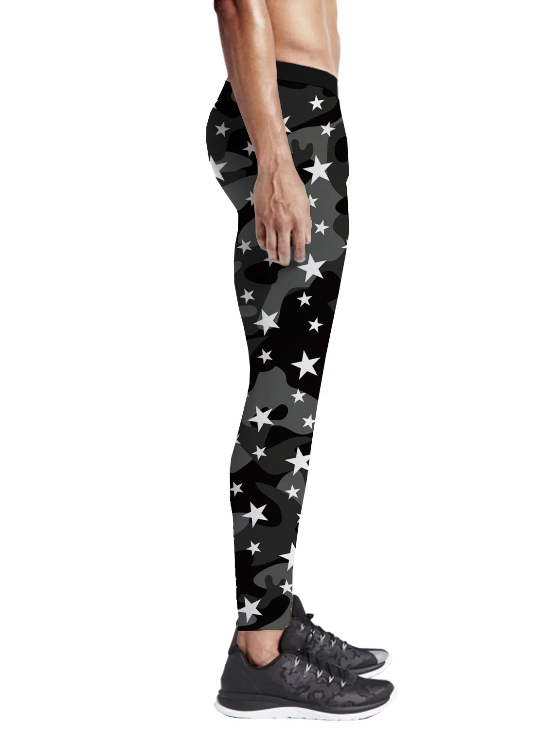 Темно-серые камуфляжные брюки со звездами мужские влагоотводящие непрозрачные длинные брюки с высокой талией из полиэстера