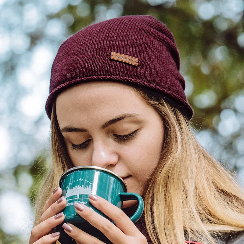 Шерстяная вязаная шапка Naturehike для улицы зимняя теплая пешего туризма унисекс
