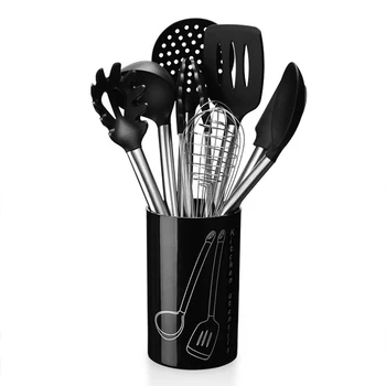 

8pcs Silicone Cooking Utensils Set Non-stick Cookware Cooking Tools Spatula Spoon Egg Beaters Heat-Resistant Dinnerware Set