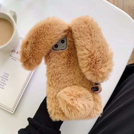 Милый 3D заячьими ушками меховые Плюшевые чехол для Xiaomi Redmi 8 8A 7 7A 6 6A 5 5A 4A 4X S2 Note 8 iPhone 7 6 Plus 5 iPad Pro крышка; узор из страз; Теплые чехол для телефона - Цвет: Rabbit Yellow