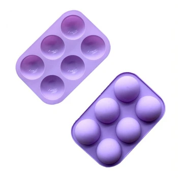 

Silicone Mold 6 Hole Half Ball Shape Cake Mold Silicone forms Handmade Soap Silicone Molds For Chocolate Kitchen Gargets