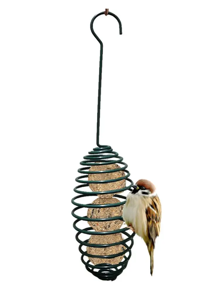 Bird Feeder Outdoor Hanging Mesh Feeding Portable Wild Birds Iron Grease Ball Holder Products Park Garden Tree Container