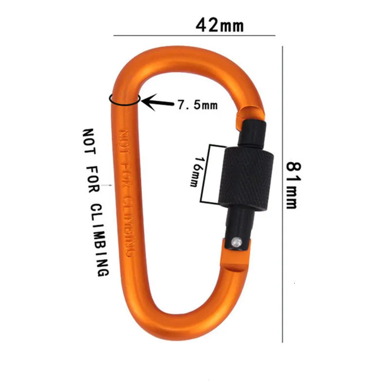8CM Bold Carabiner Aluminum Alloy Carbine D-Ring Carbines Hanging Buckle Metal Backpack Buckle With Lock (16)
