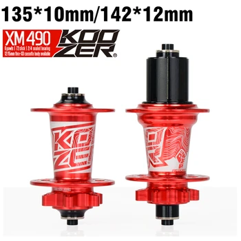 

2019 Koozer XM490 Hubs 4 Bearing MTB Mountain Bike Hub Rear 10*135mm QR 100*15 12*142mm Thru 32 Holes Disc Brake Bicycle Hub