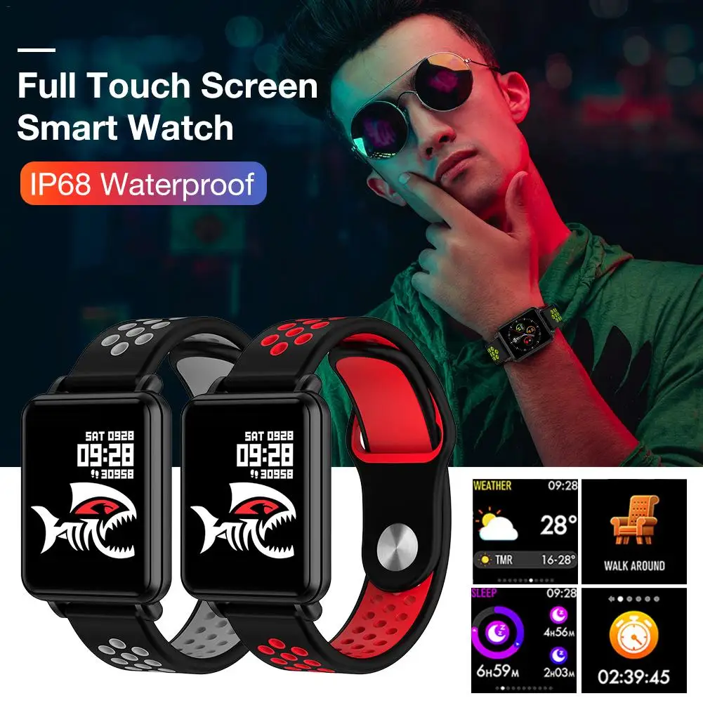 

1.3 Inch Full Touch Screen Smart Watch IP68 Waterproof Heart Rate Monitoring Watch Bracelet Sport Watches for Women Men Kids