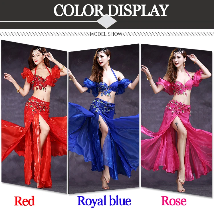 2/3pcs Set New Adult Women Belly Dance Costumes Oriental Belly Dance Skirt Stage Performance Bra Belt Skirt Belly Dance Clothing