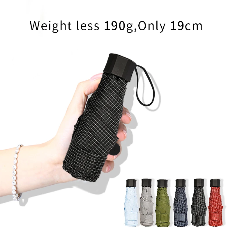 Компактный мужской зонт карманный складной мини-зонтик окрашенный в пряжу