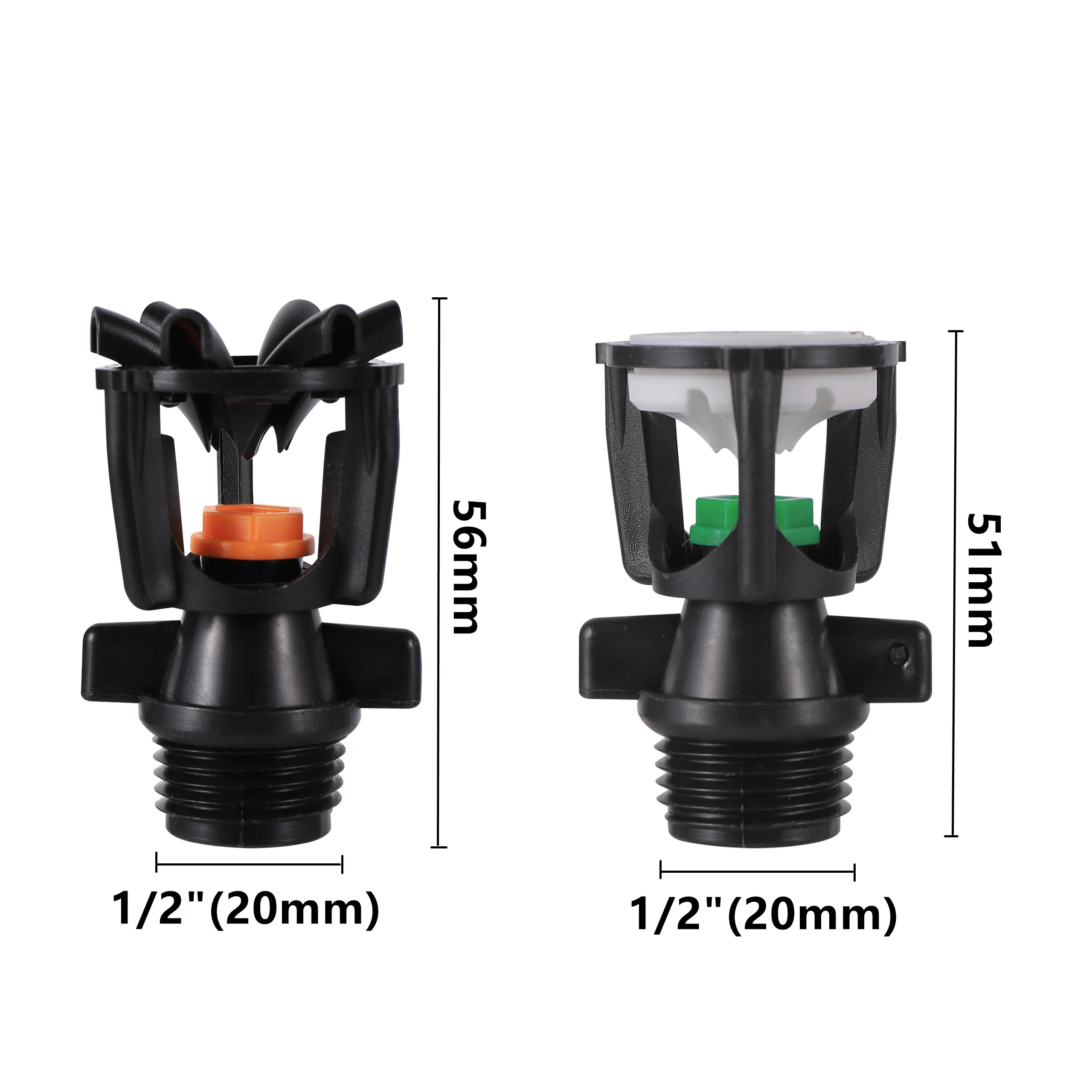 Rotating Scattering Sprinklers Mini Rotary Irrigation Spray Nozzle 1/2" Male Thread 360&deg; Watering Nozzles