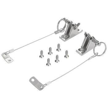 

2 Pack Top 90°Deck Hinge with Quick Release Pin with Drop Cam & Spring & Lanyard Prevents Loss 316 Stainless Steel