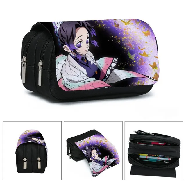 1Pcs Anime Demon Slayer Kimetsu No Yaiba Pencil Case Zipper Student Stationery Wallet Storage Bag School Season Gift style15