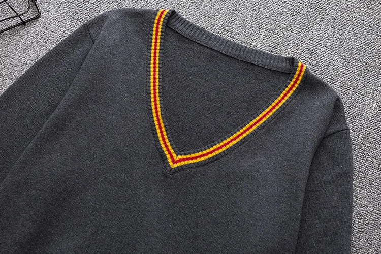 2019 New Sweater Slytherin Ravenclaw Hufflepuff Long Sleeve Sweater V-neck All-match Unisex Daily Clothes Cosplay Costumes