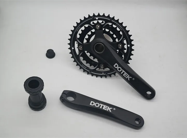 MTB aluminum alloy integrated crankset 42-32-22T with BB for 24/27/30s speed hollow tec crank set mountain bicycle chainwheel - Цвет: ONE SET