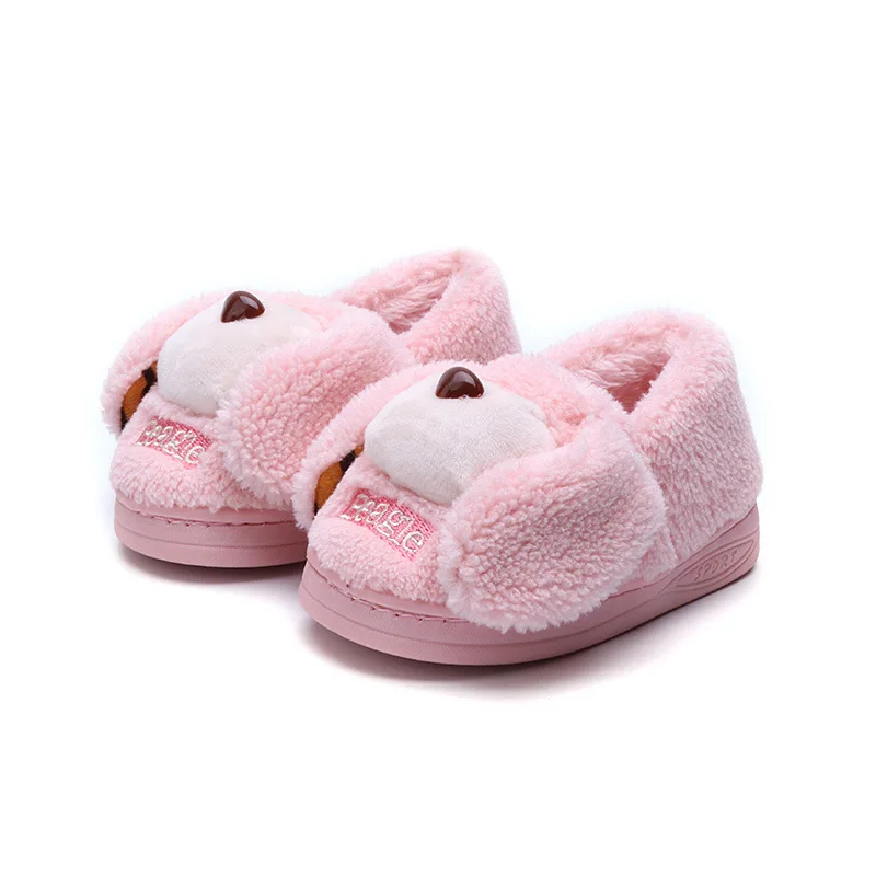 Winter Cartoon Cute Home Children's Cotton Slippers Bag with Non-slip Cotton Shoes Comfortable Warm Boys Slippers