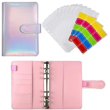 Classeur laser A6 pour planificateur de Budget, couvertures pour ordinateur portable, format A6, pochettes à 6 trous, fermeture éclair, enveloppe permettant d'économiser de l'argent