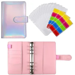 Classeur laser A6 pour planificateur de Budget, couvertures pour ordinateur portable, format A6, pochettes à 6 trous, fermeture éclair, enveloppe permettant d'économiser de l'argent 