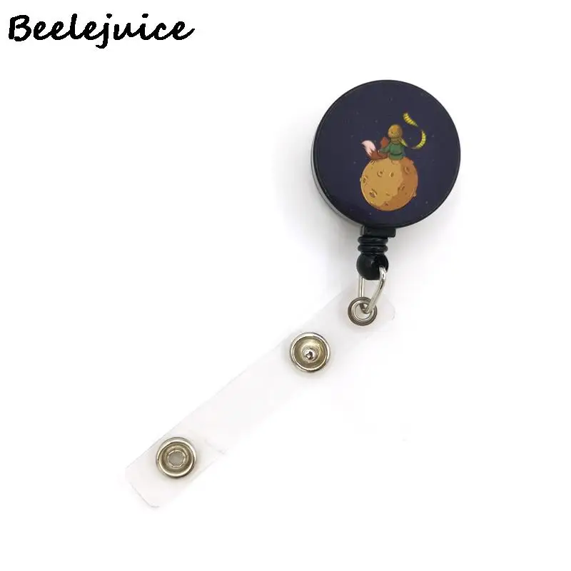thumbnail image 1 of Little Prince Moon Fox Retractable Badge Lanyard Nurse ID Business Credit Card Work Badge Holder Office Student Clip Card Holder, 1 of 5