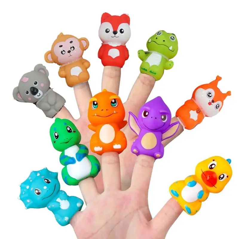 Hot 10Pcs Sale Cartoon Animal Finger Puppet Toys Finger Toys Children Favor 0078 