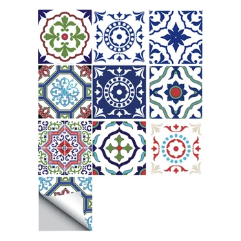 

10pcs/set Floor Tiles Diagonal Wall Stickers Desk Wardrobe Decoration Art Mural Bathroom Waist Line PVC Wall Decals Tile Sticker